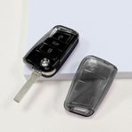 Holy Feather Anahtar Kapağı Uzaktan Anahtar Kılıfı Silikon Koruyucu Kılıf Tutucu Anahtar Aksesuarları VW Volkswagen Polo Golf7 Mk7 Tiguan Seat Jetta Atlas Skoda-Yumuşak TPU Anahtarlık Koruyucu Kabuk (Siyah)