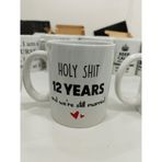 Holy Shit 12 Years Married Kupa - Evlilik Yıldönümü Komik Seramik Bardak 325ml