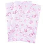 HolyMaji 50 Yaprak Beyaz Üzerine Pembe Teşekkür Kağıdı 50,8 x 71,12 cm Gül Altın Peçete Kağıdı Hediye Çantaları için Toplu Paketleme Mezuniyet Doğum Günü Partisi Favor Dekor Düğün Sevgililer Günü