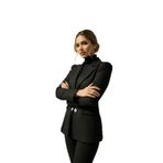 homa vedad Kadın Yeşil Kruvaze Düğmeli Slim Fit Blazer Ceket Siyah-34