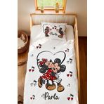 Homamia İsme Özel %100 Pamuk 100x200 Montessori Nevresim Takımı Mickey and Minnie Mouse