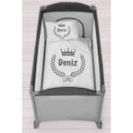 Homamia Isme Özel 75X120 Park Yatak Beşik Nevresim Takımı Kral - 70 x 120 cm - Beyaz