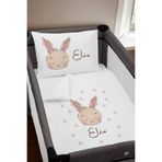 Homamia Isme Özel 75x120 Park Yatak Beşik Nevresim Takımı Tavşan