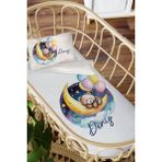 Homamia Isme Özel Anne Yanı 60X100 Beşik Uyku Nevresim Takımı Aydaki Balonlu Ayı - 60 x 100 cm - Beyaz
