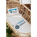 Homamia Isme Özel Anne Yanı 60X100 Beşik Uyku Nevresim Takımı Maşallah - 60 x 100 cm - Beyaz