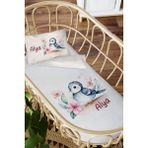 Homamia Isme Özel Anne Yanı 60X100 Beşik Uyku Nevresim Takımı Minik Kuş - 60 x 100 cm - Beyaz