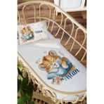 Homamia Isme Özel Anne Yanı 60X100 Beşik Uyku Nevresim Takımı Uyuyan Aslan - 60 x 100 cm - Beyaz