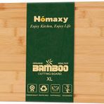 Homaxy Mutfak için Ekstra Büyük Organik Bambu Kesme Tahtaları, 45,72 cm x 30,48 cm Ahşap XL Kesme Tahtası, Meyve Suyu Oluğu ve Kulplu Kesme Tahtası, Şarküteri Kasap Bloğu Ahşap Servis ve Doğrama