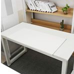 Homay Büyük Ofis Masası Pedi, 60 x 40 cm Su Geçirmez PU Deri Fare Altlığı, Kenar Kilitli Kaymaz Fare Altlığı, Bilgisayar Klavye Paspası, Dizüstü Bilgisayar Masası Kapağı-Beyaz
