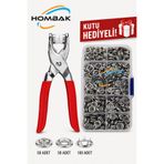 Hombak 200 adet Paslanmaz Çelik Çıtçıt ve Pense Seti Metal Çıt Çıt Makinesi 50 set Çıtçıt