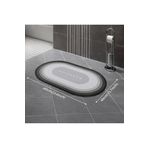 Hombak Gri Oval Sihirli Su Emici Banyo Paspası Kaymaz Tabanlı Abdest Paspası 3,5 Mm 40x60