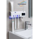 Hombak Otomatik Diş Macunu Sıkacağı Ve Sterilizör 4 Adet Diş Fırçası Tutuculu