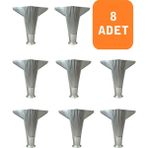 Homdep Nescamuse Kanepe Koltuk Tv Ünitesi Konsol Yükseltme Kumru Model Plastik Ayak 15 cm Krom Renk 8 Adet