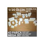 Home 1/20 ÖLÇEK Mimari Maket Diorama Mobilya seti- Minyatür Boyanabilir Ev Eşyaları, İç mimari-Tefriş