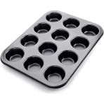 Home 12’li Muffin ve Cupcake Fırın Tepsisi – Yapışmaz Metal Kek Kalıbı, 12 Gözlü Muffin Kabı, Cup Cake Pişirme Tepsisi, Fırın Uyumlu Kek Kalıbı