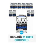 Home 25 AMPER KONTAKTÖR (10'LU PAKET) 3 FAZ + YARDIMCI KONTAK (D25-3P-220V)