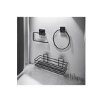 Home 3 Lü Set Yapışkanlı Banyo Düzenleyici Duşakabin Şampuanlık Banyo Rafı WC Kağıtlık Ve Havluluk