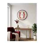 Home 35 Cm -Duvar Saati - Modern Epoksi Duvar Saati - El Yapımı Beyaz-Kırmızı