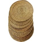 Home 6 Adet Hasır Supla Seti, Amerikan Servis, Sofra Dekorasyonu ve Sunum Için Bambu Hasır, Şık ve Çevre Dostu Masa Aksesuarı 30 cm