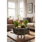 Home Ahşap ayaklı Sukulent ve kaktüs arajman saksısı