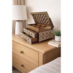 Home Ahşap Dekoratif İki Çekmeceli Takı Mücevher Kutusu Organizer Düzenleyici