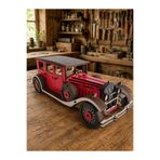 Home Ahşap Dekoratif nostaljik -195 parça- kırmızı renk- 3d puzzle klasik araba maketi