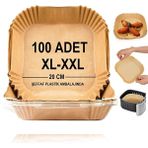 Home Airfryer Pişirme Kağıdı,xl-Xxl Büyük Boy, Kare, 100 Adet Hava Fritöz Parşömen Fırın Kağıdı Tek Kullanımlık Kağıt Fırın Fritöz Pişirme Kızartma Tavası Için Uygun 20CM