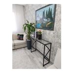 Home Alin Decoration - Metal Dekoratif Dresuar, Konsol Masası Mat Siyah Renk - Şeffaf Camlı
