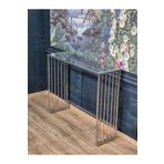 Home ALİN HOME DECORATİON - Metal Dresuar, Konsol Masası Krom Renk - Şeffaf Temperli Cam