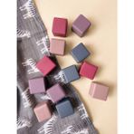 Home All Ahşap Küpler 12'li Set - 4cm - Gürgen, Bebekler Çocuklar Için Açık Uçlu Ahşap Oyuncak, El Yapımı - Mor