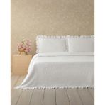 Home Alvin Pamuklu Fırfırlı Çift Kişilik Yatak Örtüsü Takımı 220 x 240 cm Beyaz