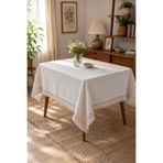 HOME ART ATELIER hand made Dantel Şerit Kenarlı Bohem Masa Örtüsü