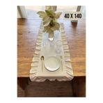 HOME ART ATELIER hand made Fırfırlı Vintage Keten Runner - 40x140- Soft Keten Seri