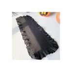 HOME ART ATELIER hand made Siyah Tam Fırfırlı 40x110 Pamuklu Bej Ham Keten Runner