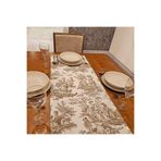 HOME ART ATELIER hand made Vintage Desenli Premium Keten Runner - Kahverengi - 40x140