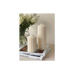 Home Art Plus 2'li Set Vanilya Kokulu Lüks Pillar Mum Kokusuz Beyaz Renkli Şık Tasarım