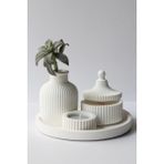 Home Art Plus Beyaz Renk özel Tasarım Kokulu Mum ve Vazo Aksesuar Seti (Tealight Harictir)