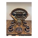 Home Bakır Kahve Seti 6 Kişilik Set (Tepsi, fincan, cezve ve lokumluk)