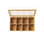 Home Bambu 8 Bölmeli Çay Kutusu Organizatörü Menteşeli Kapaklı Çay Poşeti Saklama Kutusu 30x20x7cm.