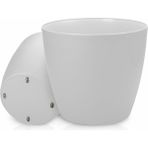 Home Beyaz Tekerlekli Saksı 48 Litre Büyük Saksı Geniş Hacimli Tekerlekli Saksı Beyaz 40 cm Be