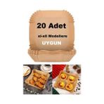 Home Büyük Boy Airfryer Pişirme Kağıdı 20 Adet Hava Fritözü Kare Model Pişirme Kağıdı Airfryer Yağsız