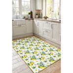 Home Canlı Limon Desenli Şık Dekoratif Mutfak Halısı