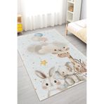 Home Canlı Renkli Hayvan Balon Desenli Yıkanabilir Kaymaz Taban Çocuk Odası Halısı