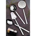 Home Çelik Düz Servis Seti Kepçe Kevgir Kaşık Spatula Pratik Mutfak Yemek Takımı Seti 4'lü