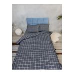 Home Çift Kişilik Kare Desenli Nevresim Takımı /düz Çarşaflı