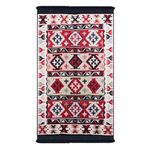 Home Çift Taraflı Kilim, 80x150 cm, Makinede Yıkanabilir, Vintage ve İskandinav Desenli, Kırmızı-Siyah, Pamuk-Polyester Karışımı