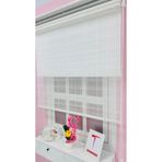 Home Çiftli Sistem Düz Beyaz Çizgili Kare Desenli Tül ve Stor Perde Tül Stor Perde