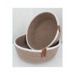 Home Decors By Özlem 2'Li Hasır Sepet Takım Düzenleyici Organizer Dekorasyon Mutfak Sunum Banyo -20X7Cm/18X7Cm Hasır&Siyah Sepet (L)