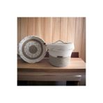 Home Decors By Özlem 2'Li Hasır Sepet Takımı Dekorasyon Saklama Kutusu Organizer Havlu Sepeti El Yapımı-27X6Cm/21X19Cm Hasır - Beyaz