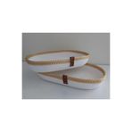 Home Decors By Özlem 2'Li Oval Sepet Düzenleyici Hasır Sepet Dekorasyon Hediyelik 31X18X5-26X15X5 Hasır&Saksmavi